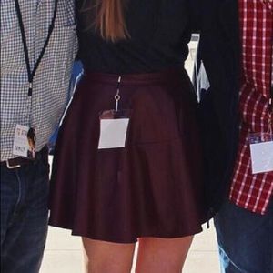 Maroon Leather Skirt
